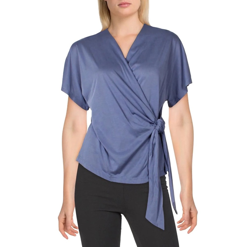 Lush Modal Tie Wrap Top in Deep Cobalt NWT